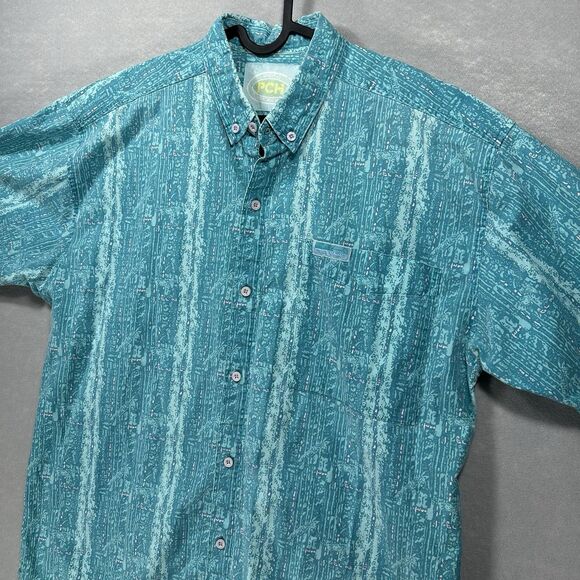 Vintage 80s/90s Pacific Coast Highway Size Large Button Up  Teal / Pink PCH Rare - Picture 1 of 12